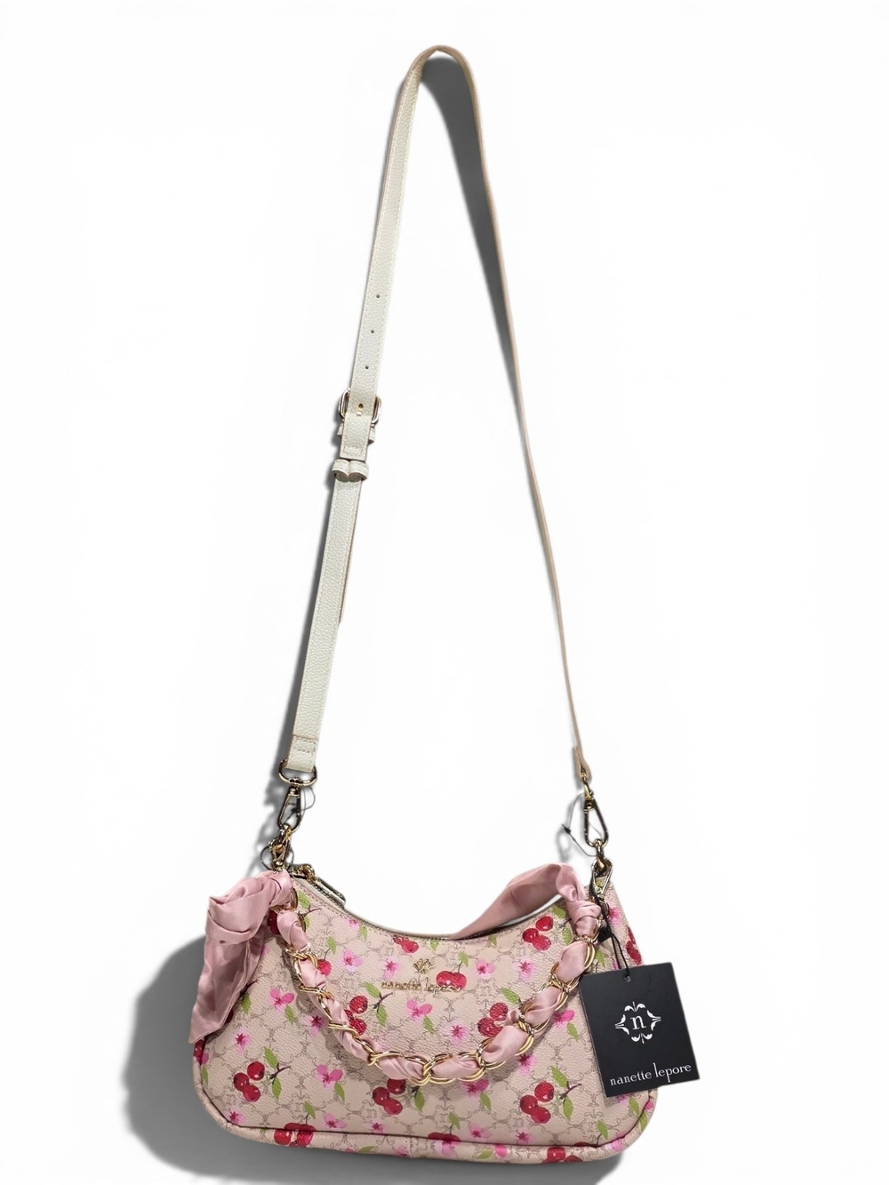 Nanette Lepore Pink Cherry-Print Shoulder Bag - Picture 2 of 12